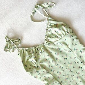 Floral Smocked Tie Mini Dress